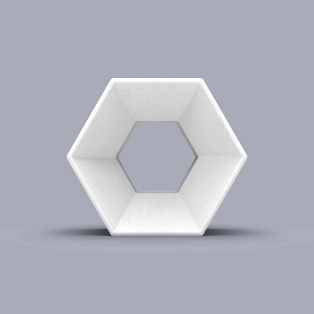casting-mold-for-hexagonal-3d-breeze-block-front-01.jpg Casting Mold for Hexagonal 3D Breeze Block - Image 1